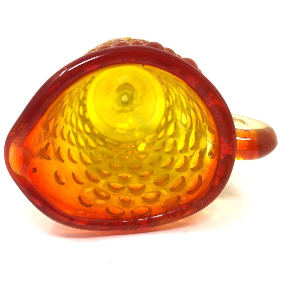 Art Glass Amberina Hobnail Glass Footed Pitcher & Handblown Vase MCM Mini Set 2 - Picture 9 of 11